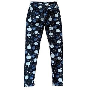 LuLaRoe One Size Fits All Navy Blue Black Apple Leggings Teacher